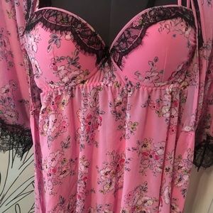 Seductivewear Floral Lace Nighty With Robe